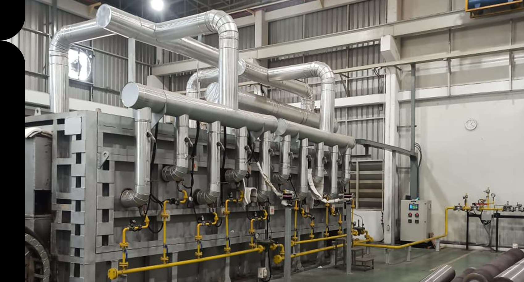 Large grayscale industrial thermal system with piping